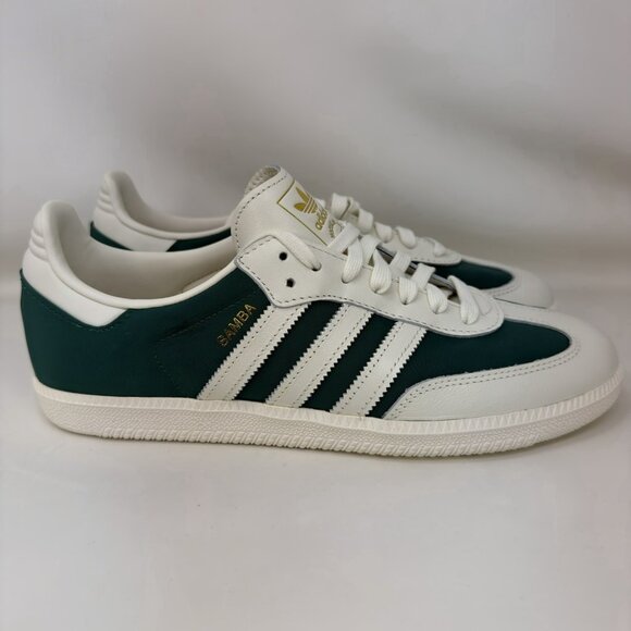 Adidas Samba OG Shoes Off White Collegiate Green Men’s Size 9.5 - Picture 1 of 8